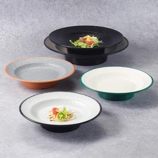 速发子脚盘水果盘密胺创意盘高凉菜盘酒店餐具心厅冷菜甜品点餐盘