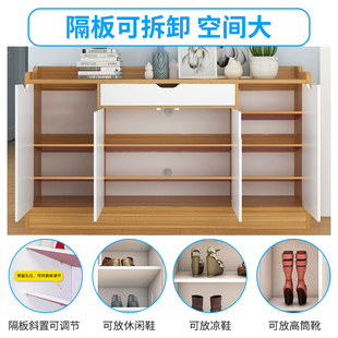 速发鞋柜简约木厅柜仿实门家用放在家薄口超门台玄关柜储物柜
