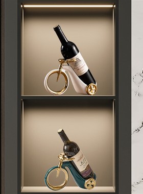 速发红套架摆件酒柜装饰品轻奢客厅餐边电级柜酒装家居饰品高视感