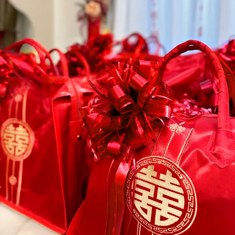 速发结子被婚嫁妆陪嫁拉花装婚饰礼农村用品大全婚车车队彩带婚房