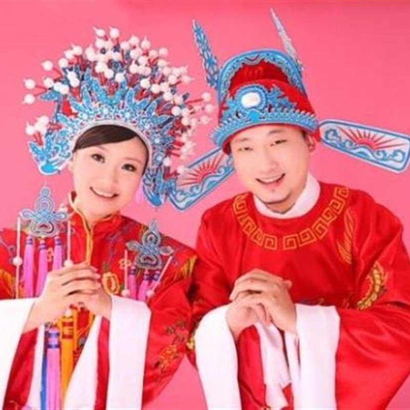速发戏剧服装戏曲用品凤冠霞披古装蝴蝶凤冠头饰新娘头饰头盔新娘