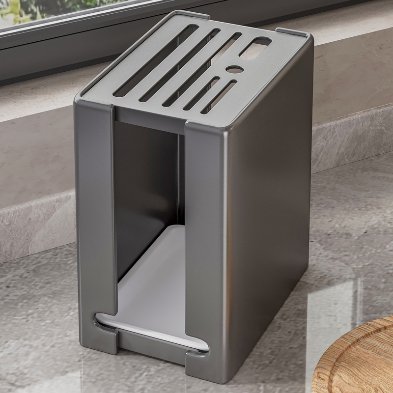 速发厨房刀架置物架台架筷子筒菜刀面一体壁挂式多功能沥水刀具收