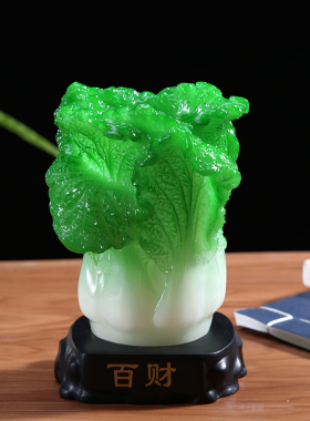 现货速发笔筒创意时尚可爱玉白菜摆件家居装饰摆设招财实用礼品教