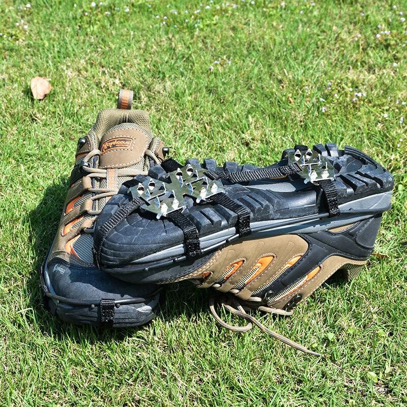 户外24齿简易冰爪超轻防滑鞋链冬季雪地防滑鞋套垂钓攀冰冰抓