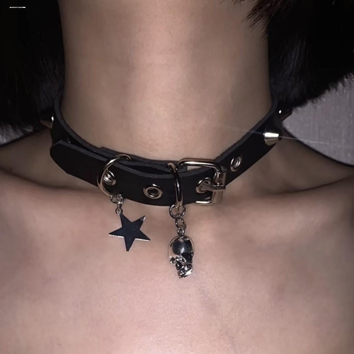 轻奢小众黑色绳项链女高级感chok