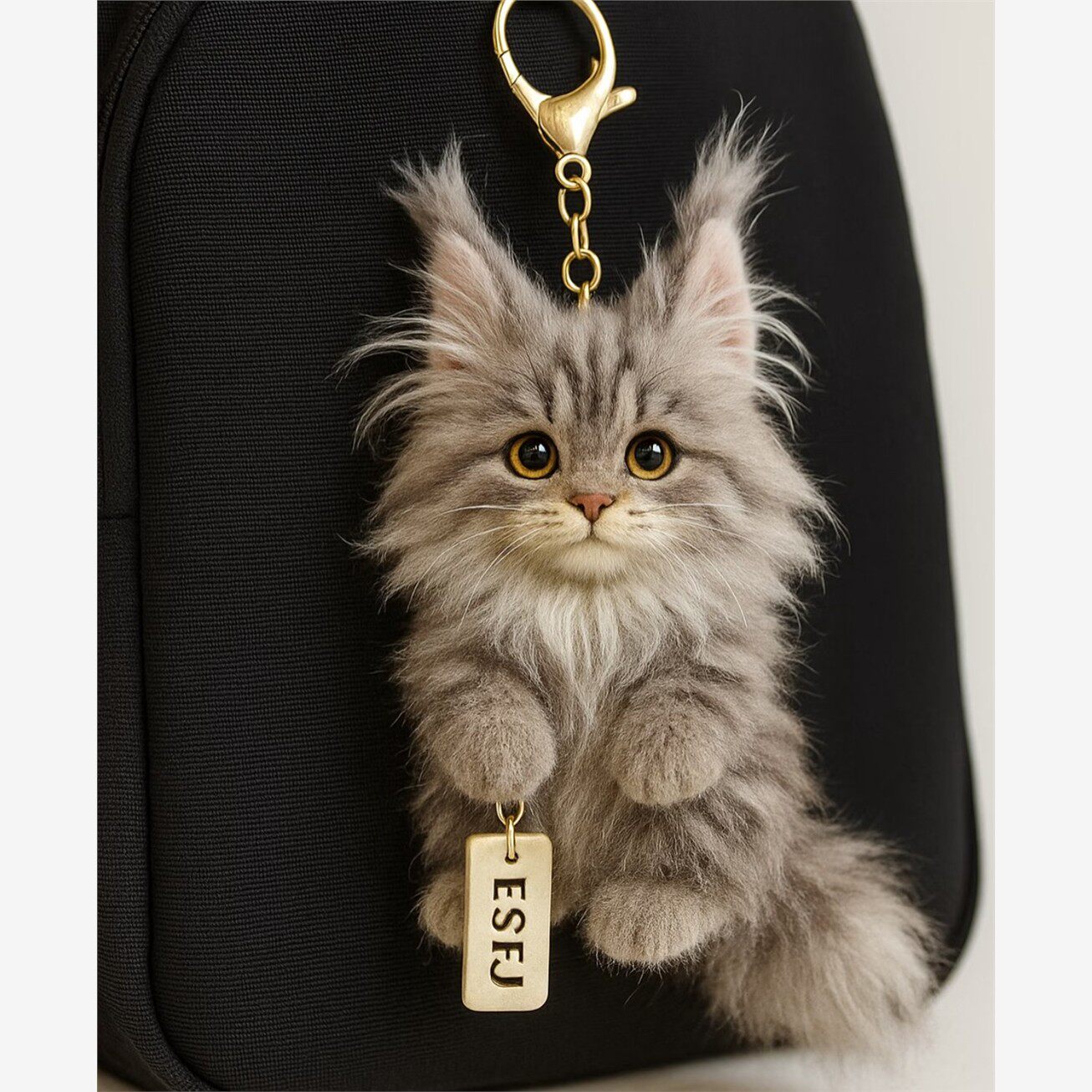 Must-Have Xiaohongshu Fluffy Maine Coon Cat Bag Charm - Main product image from Taobao