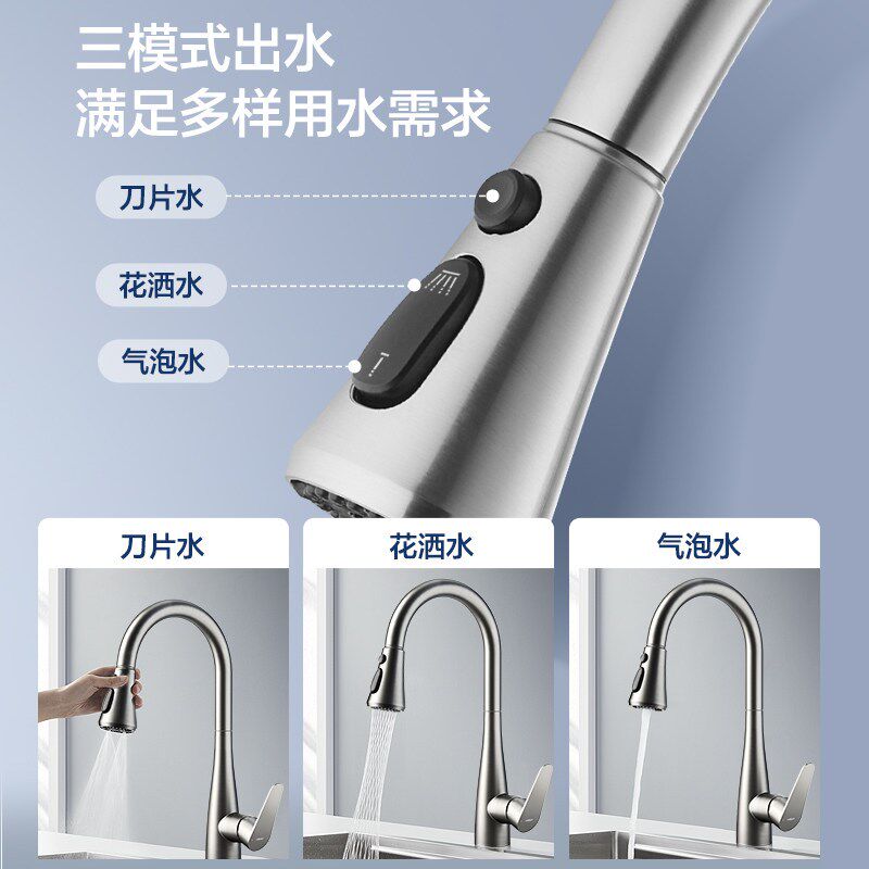 速发HEGII/厨房洗菜盆冷热水槽抽拉旋转07-412