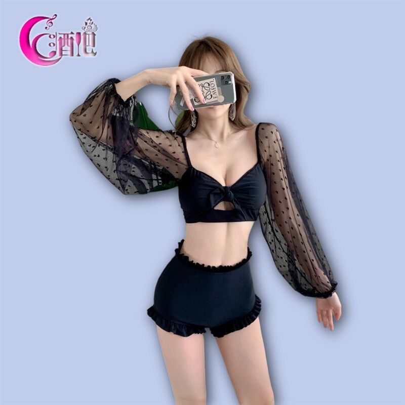 速发新款dj服装套装酒吧DS演出服夜场性感钢管舞o领舞泡泡袖套装