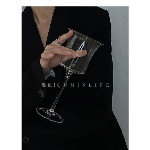 速发Qumi 初夏荷是 就花绽放的叶天 荷夏清清杯 高颜值红酒葡萄酒