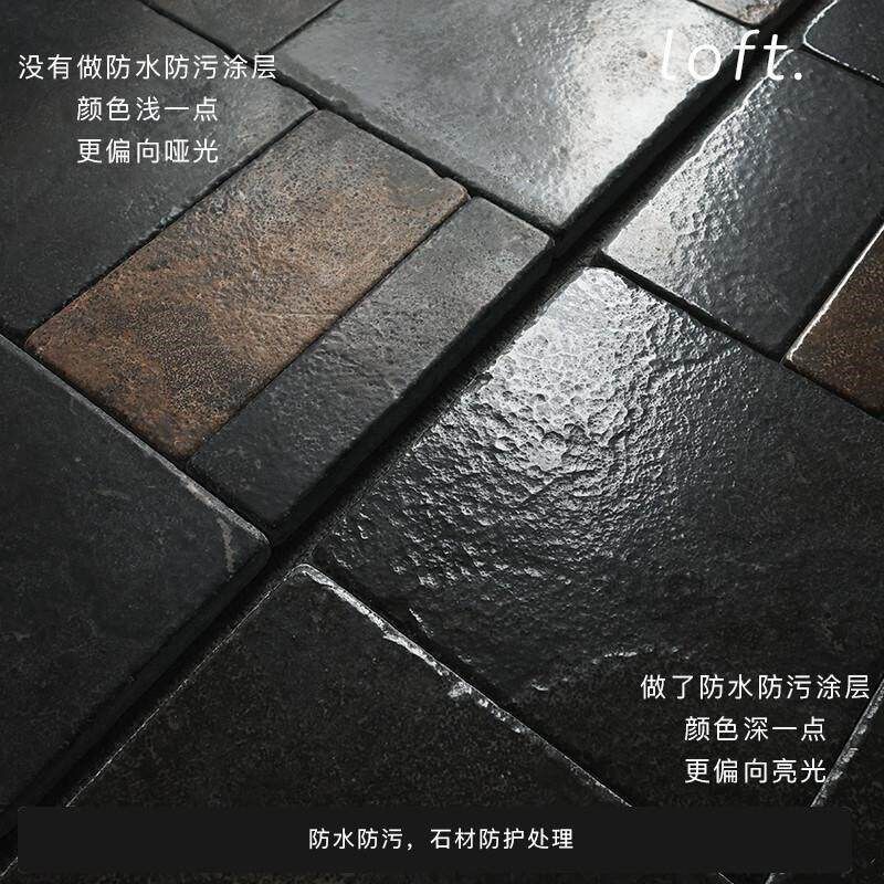 速发石材黑金色钛釉京石砖 覆古民宿餐厅工装瓷砖 户外庭院地砖