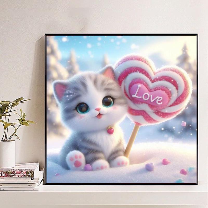 可爱卡通钻石画2025新款动物猫咪手工砖石贴画点钻十字绣卧室满钻