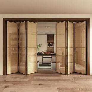藤编门折叠门衣柜门定制遮光透气客厅推拉隔断门鞋柜门收纳柜柜门