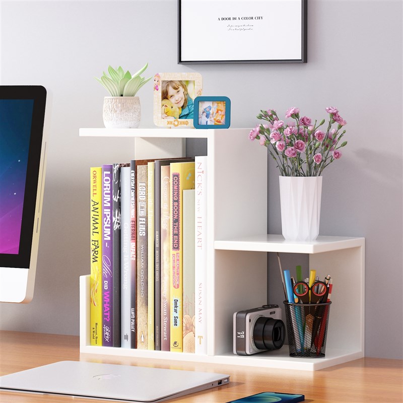 桌面书架简易学生用宿舍置物架办公室收纳架儿童书桌上多层小书柜