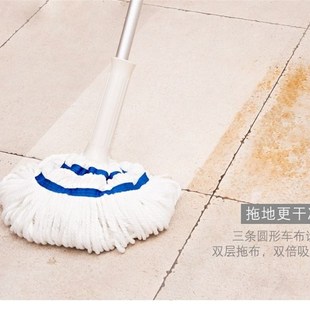 奇丽屋自拧水拖把老式家用旋转挤水棉线拖布免手洗懒人一拖墩布净