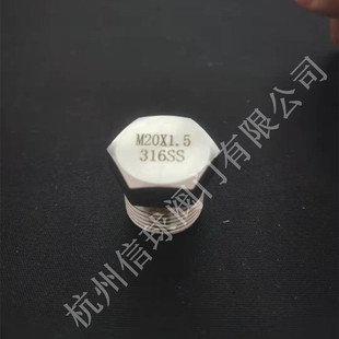 不锈钢304/316外丝堵头外螺纹公制堵头M20*1.5六角实心封头堵盖板