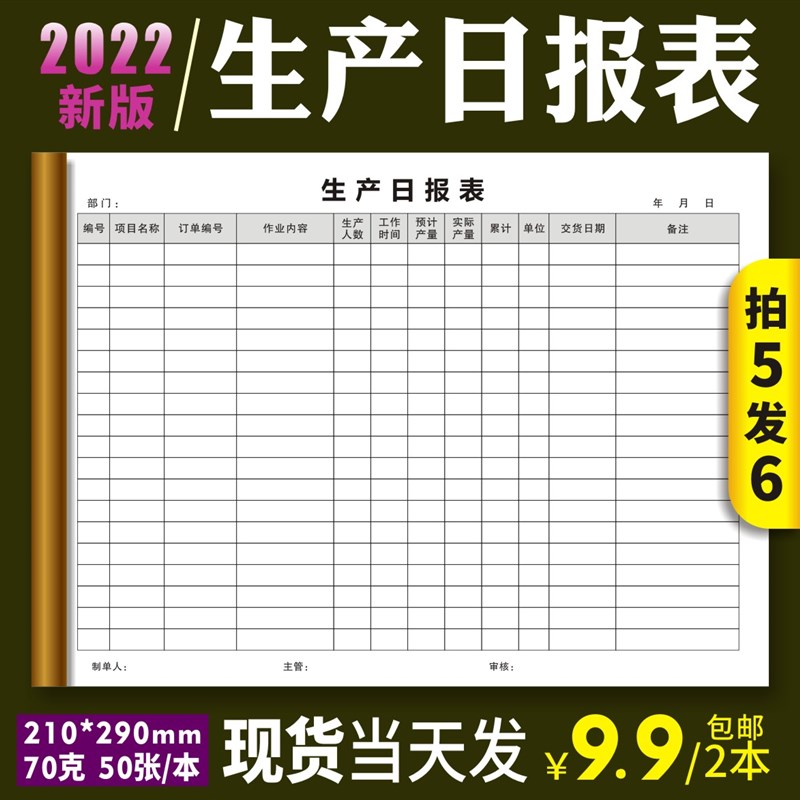 生产日报表员工产能表计划单领料单工厂出入库单个人计件联单报表