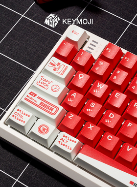 KEYMOJI万宝路主题键帽红色高颜值PBT机械键盘游戏电竞赛车F1