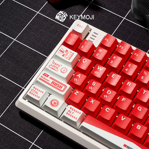 KEYMOJI万宝路主题键帽红色高颜值PBT机械键盘游戏电竞赛车F1