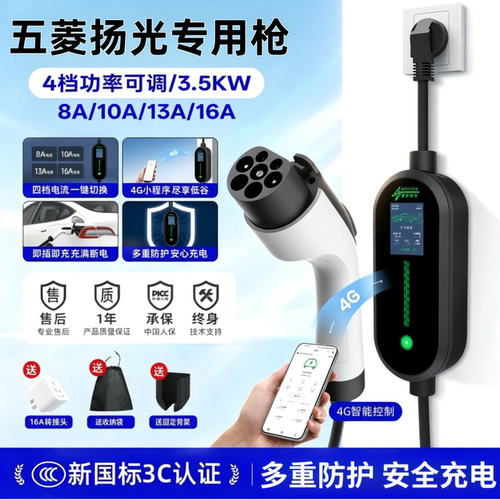 适用五菱扬光ev菱势黄金仓电卡专用充电枪新能源便携式随车充电器
