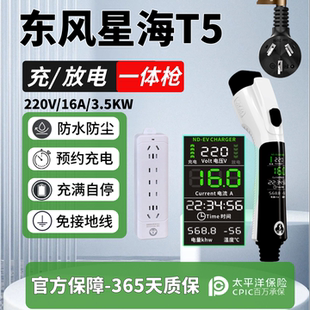 新能源充电枪东风风行星海T5专用充放电一体枪家用户外放电插排