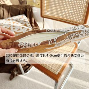 复古加厚慢回弹记忆棉椅垫飘窗蒲团垫 中古风轻奢皇家马匹坐垫法式