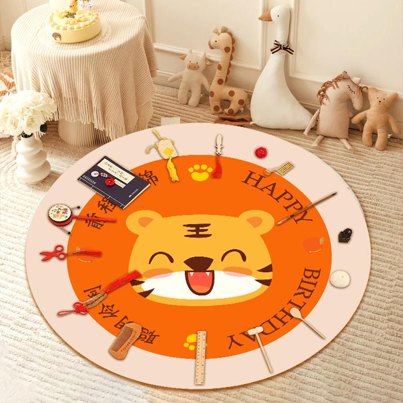 宝宝一周岁抓周用品套装抓阄小孩生日全套道具女孩布置地毯地垫