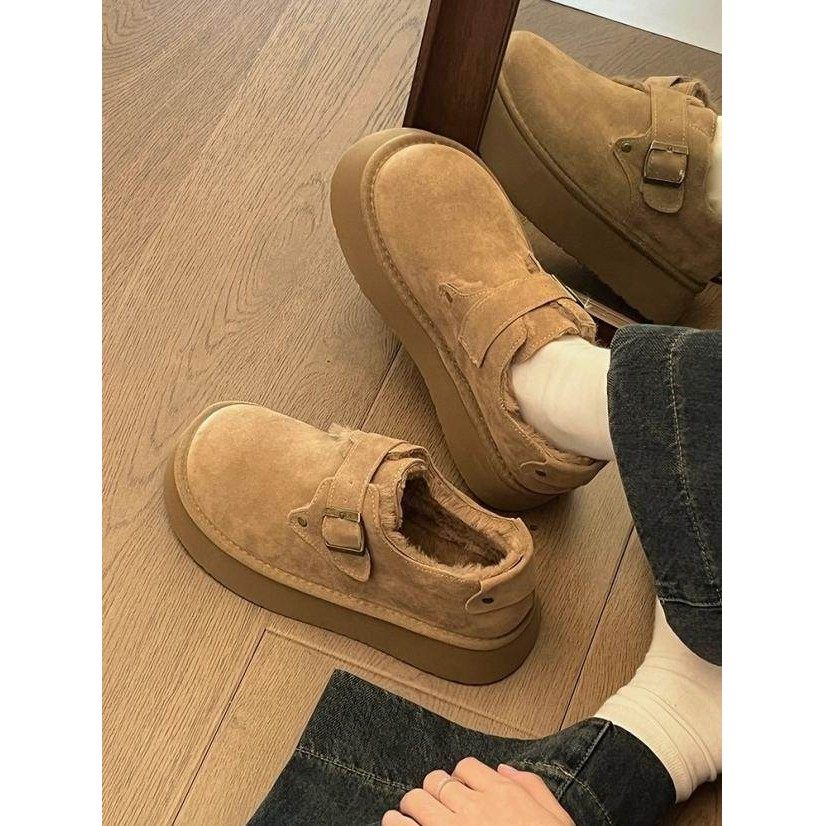 真皮厚底羊毛衬里Birkenstock女鞋2025冬季新滑上毛鞋雪地靴豆豆,女鞋,时尚雪地靴,淘宝优惠券,粉丝福利购,淘宝优惠卷