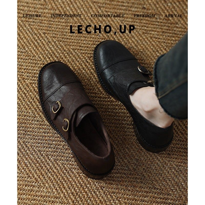 头层牛皮英伦风小皮鞋女复古2025新款真皮平底单鞋懒人乐福鞋加绒,女鞋,乐福鞋（豆豆鞋）,淘宝优惠券,粉丝福利购,淘宝优惠卷