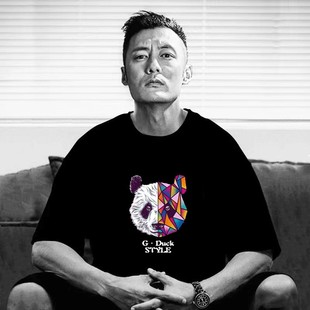 重磅宽松情侣半袖 小熊2025夏季 t恤男士 仓石一树潮牌双面熊猫短袖