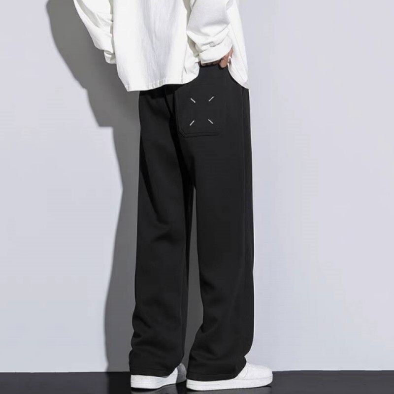 仓石一树潮牌美式高个子加长直筒裤男士秋冬新款宽松加厚休闲裤子