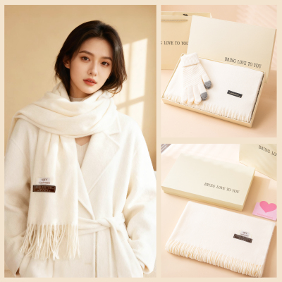 生日礼物高档羊绒围巾纯棉手套