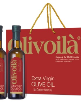 欧丽薇兰特级初榨橄榄油红标500ml*2礼盒官方正品食用油送礼家用