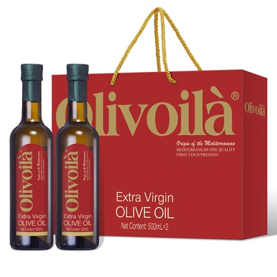 欧丽薇兰特级初榨橄榄油红标500ml*2礼盒官方正品食用油送礼家用