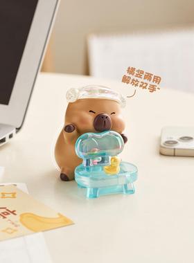 可爱治愈卡皮巴拉手机支架办公室桌面高级感小众工位解压礼物女生