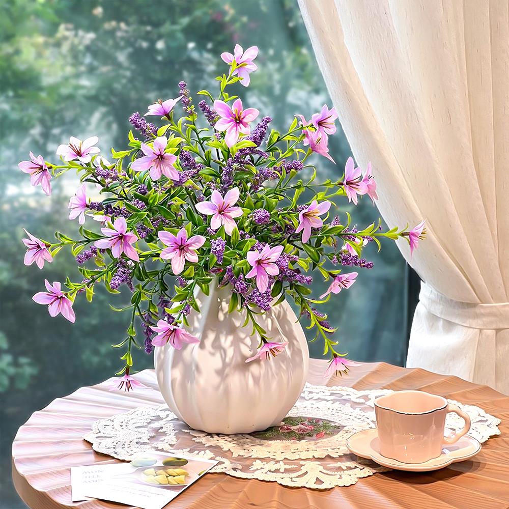 薰衣草仿真花假花摆设玄关电视柜餐桌装饰品轻奢高端花艺摆件绢花
