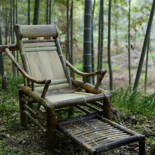 竹躺椅休闲竹椅阳台乘凉椅老人靠背椅楠竹椅靠背藤睡椅靠背单人椅