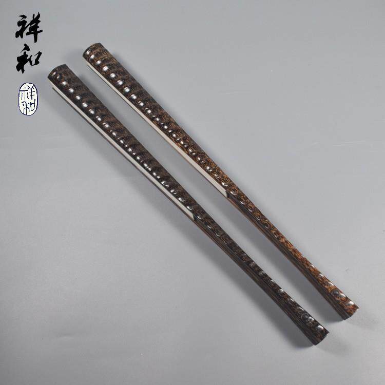 【祥和坊】95寸全棕竹挫节挑方文玩折扇金丝竹宣纸折扇文玩扇苏工