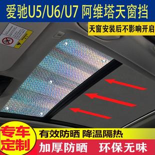 适用爱驰U5 U7天窗专用遮阳帘阿维塔11车顶防晒隔热遮阳避光挡