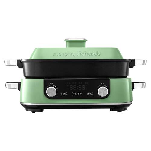 MR9099料理锅火锅烤肉涮一体家用蒸煮炒煎电烤锅网红锅智能锅