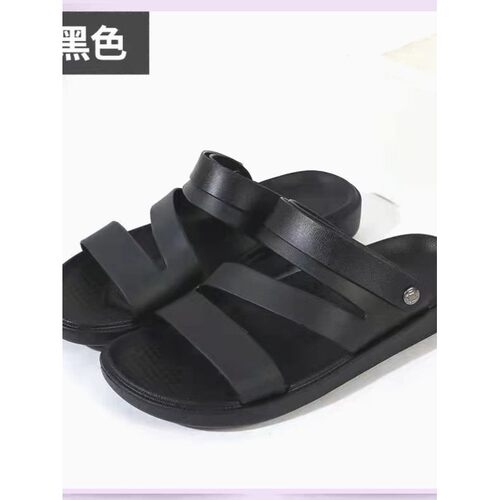 越南进口夏橡胶不吸水凉拖鞋男老式沙滩拖鞋英伦防滑软底女凉鞋