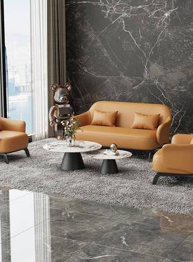 现代客闲厅沙发椅轻奢接待桌椅商ZG-70883务客人单休椅洽谈沙会发