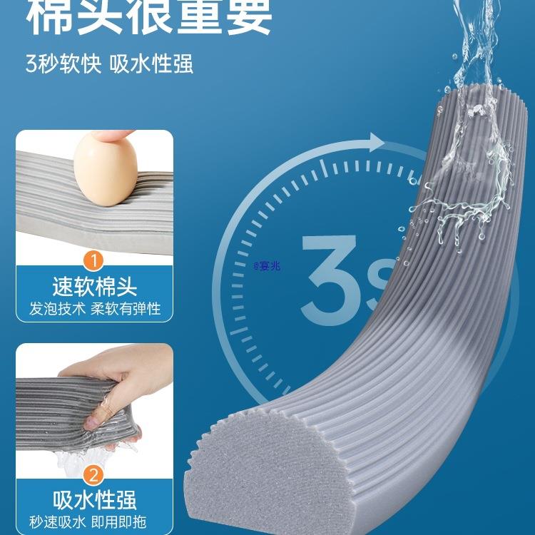 海绵拖把吸水免洗家用胶QHD一拖净对折大式挤水棉头号手拖把布