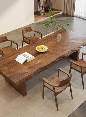 大板茶木茶桌一整套新中实式原木整板椅泡茶桌家用茶台BZN功夫喝
