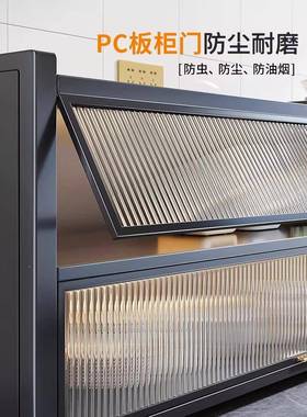 厨房置物架落地2X6RA7pY层多收纳柜子微防波炉家功用带门多能橱柜