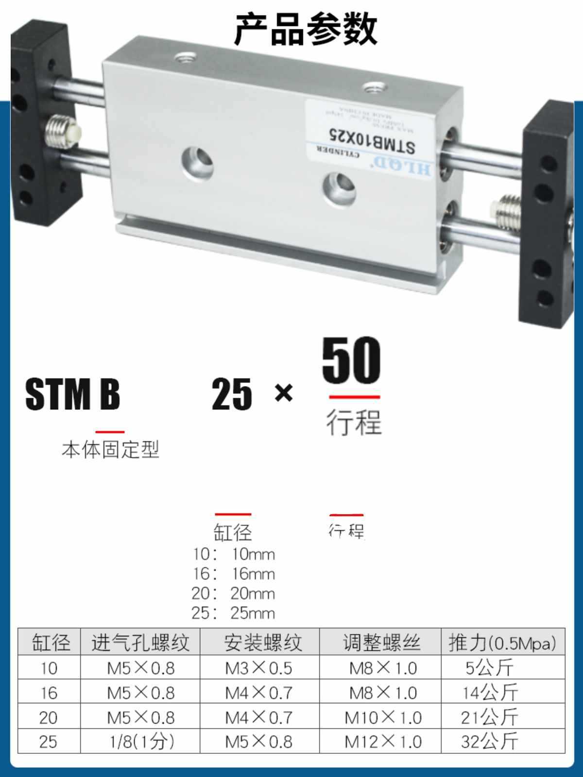 STMB/STMS双杆双轴双出气缸