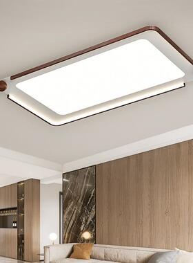 中古式风客厅吸顶灯复古谱胡桃木色卧室灯护超薄现代新中55595全