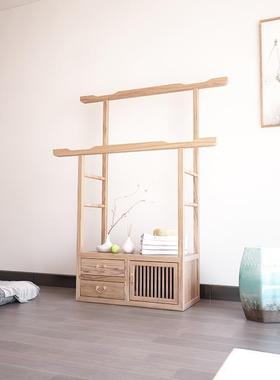 中式黑胡桃木地民宿INP酒店挂衣架实新木简落客厅约现代置物架衣