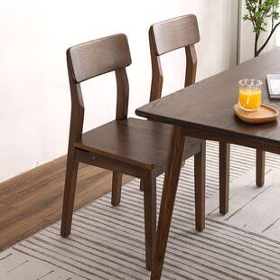 实木餐家用椅子组合书桌办馆桌子配套椅子方形餐椅长日式小户餐公