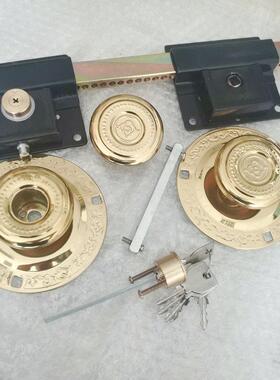 齿铁大门焊接条锁庭门院锁木门铁式门双扇门锁老tfgfg%sd机械锁插