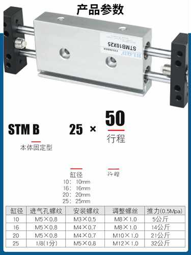 STMB/STMS双杆双轴双出气缸